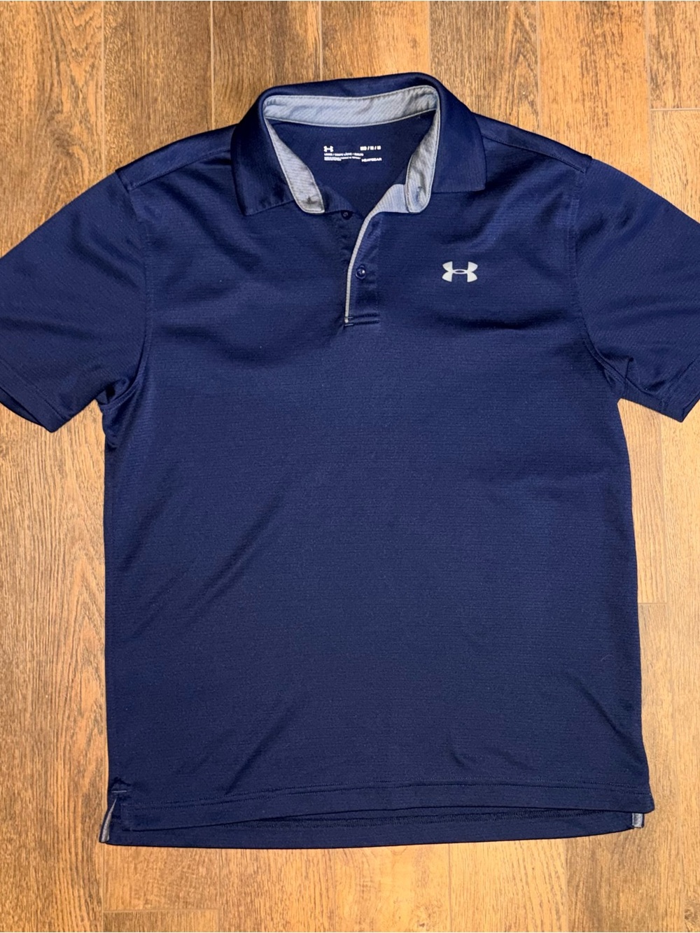 Under Armour Men's Medium Polo Short-Sleeve Shirt Blue Heatgear Loose Fit Golf